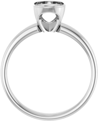 Sužadėtuvių Žiedas „Bezel-Set Solitaire“ 14k white gold Elongated Cushion 8mm x 6mm (2)