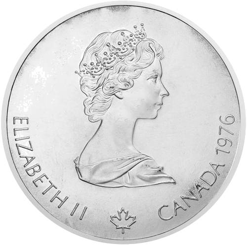 5 dolāri Olimpiāde Paukošana Kanāda 1976 sudraba monēta (2)