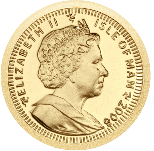 1/25 oz Prince Charles and Sons 2008 Isle of Man Gold Coin (2)