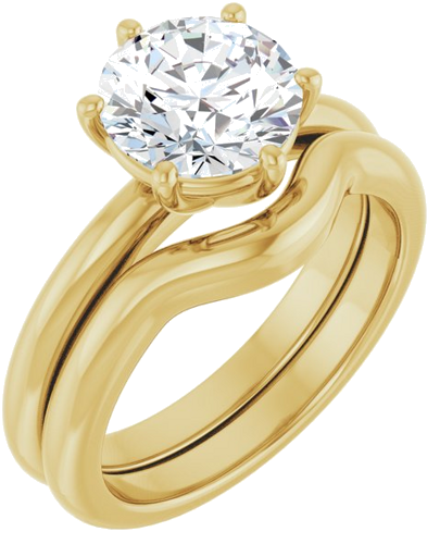 Sužadėtuvių Žiedas 14k yellow gold Round 8.2mm (6)
