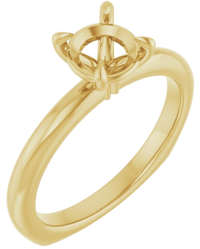 Sužadėtuvių Žiedas „Claw-Prong Euro Shank“ 14k yellow gold Round 6.5mm (1)