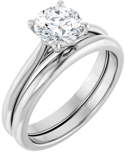 Sužadėtuvių Žiedas „Solitaire“ 18k white gold Round 6.5mm (6)