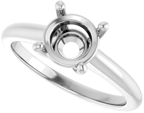 Sužadėtuvių Žiedas „V-End Prong“ 14k white gold Round 7.4mm (5)