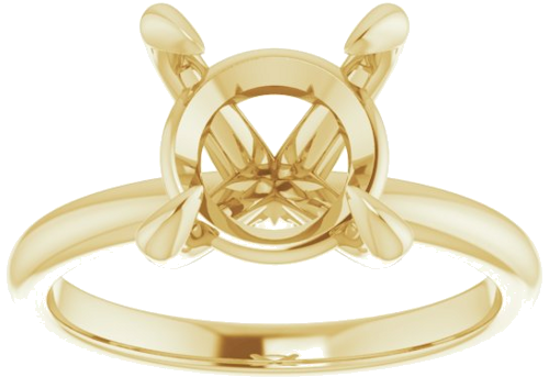 14K Yellow  9.4 mm Round Solitaire Engagement Ring Mounting (3)