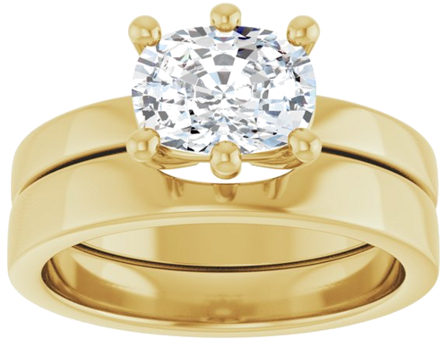 Sužadėtuvių Žiedas „Solitaire“ 14k yellow gold Elongated Cushion 8mm x 6mm (8)