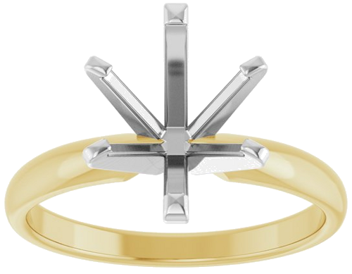 14K Yellow White 10x8 mm Oval Solitaire Engagement Ring Mounting (3)