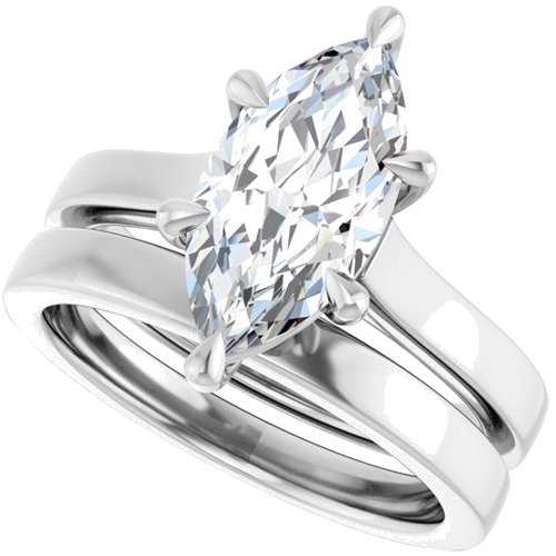 Sužadėtuvių Žiedas „Claw-Prong“ 14k white gold Marquise 13mm x 6.5mm (10)