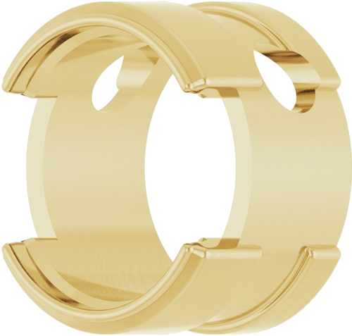 Pakabukas „Round Half-Bezel Slide“ 14k yellow gold Round 8.5mm (2)