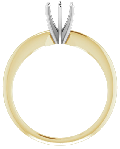 Sužadėtuvių Žiedas „Solitaire“ 585 Baltojo Ir Geltonojo Aukso Round 4.2mm x 4.9mm (2)