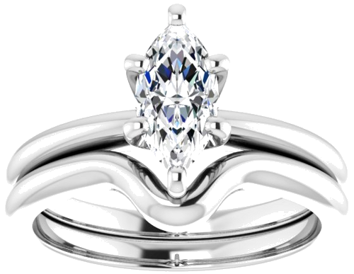 Sužadėtuvių Žiedas „Solitaire“ 585 Baltojo Aukso Marquise 9mm x 4.5mm (8)