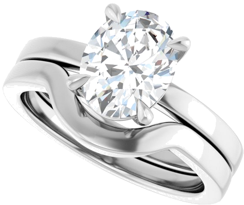 Sužadėtuvių Žiedas „Claw-Prong Solitaire“ 14k white gold Oval 9mm x 7mm (10)