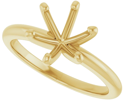 Sužadėtuvių Žiedas „Solitaire“ 585 Geltonojo Aukso Round 8mm (5)