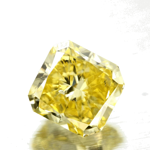 1.03 carat Fancy Vivid Yellow-SI2 Natūralus Radiant Deimantas (1)
