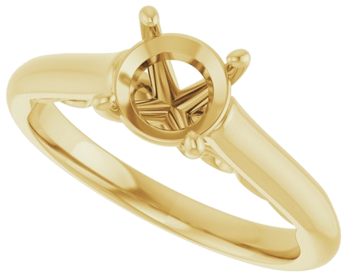 Sužadėtuvių Žiedas „Sculptural“ 10k yellow gold Round 6.5mm (5)