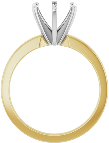 14K Yellow White 8 mm Round Solitaire Engagement Ring Mounting (2)