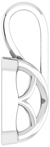 Pakabukas „Solitaire“ 585 Baltojo Aukso Emerald 6mm x 4mm (3)