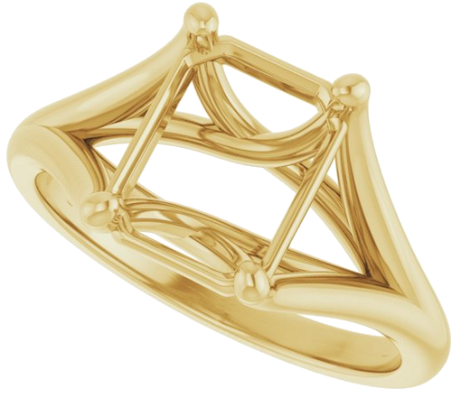 Sužadėtuvių Žiedas „Solitaire“ 585 Geltonojo Aukso Emerald 9mm x 7mm (5)