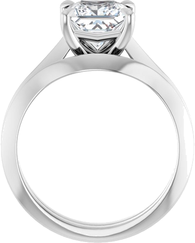 Sužadėtuvių Žiedas „Claw-Prong Solitaire“ 950 Platinos Square 6.5mm (7)