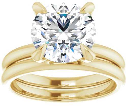 Sužadėtuvių Žiedas „Solitaire“ 585 Geltonojo Aukso Round 9.4mm (8)