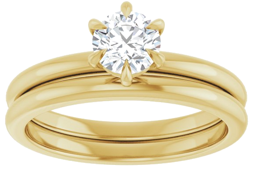 14K Yellow 5.2 mm Round Solitaire Engagement Ring Mounting (8)