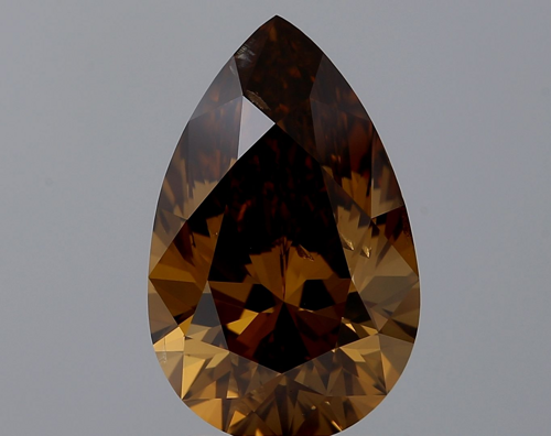 3.51 carat Fancy Dark Orangey Brown-SI2 Natūralus Pear Deimantas (1)
