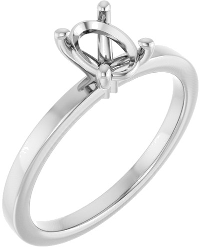 Sužadėtuvių Žiedas „Solitaire“ 925 Sidabro Oval 7mm x 5mm (1)