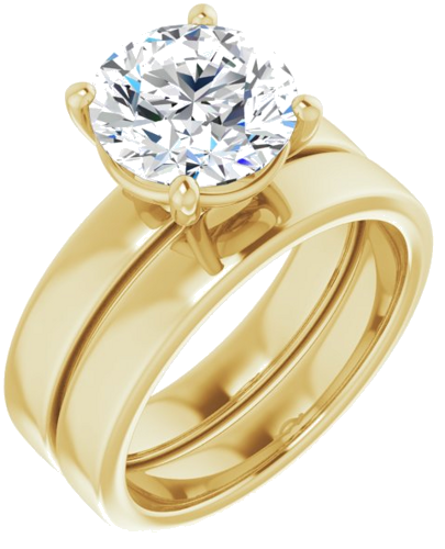 14K Yellow 9 mm Round Solitaire Engagement Ring Mounting (6)