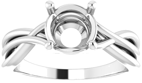 Sužadėtuvių Žiedas „Solitaire“ 585 Baltojo Aukso Round 7.4mm (3)