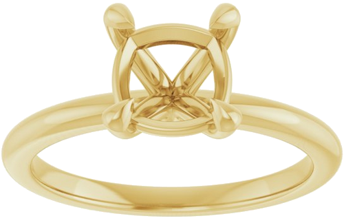 Sužadėtuvių Žiedas „Claw-Prong“ 14k yellow gold Cushion 7mm (3)