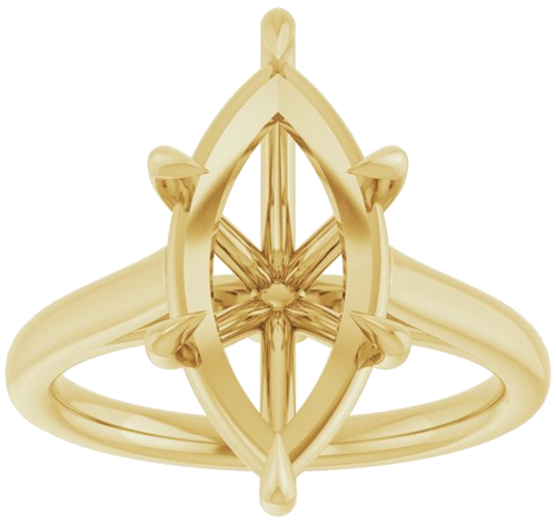 Sužadėtuvių Žiedas „Claw-Pong“ 14k yellow gold Marquise 16mm x 8mm (3)