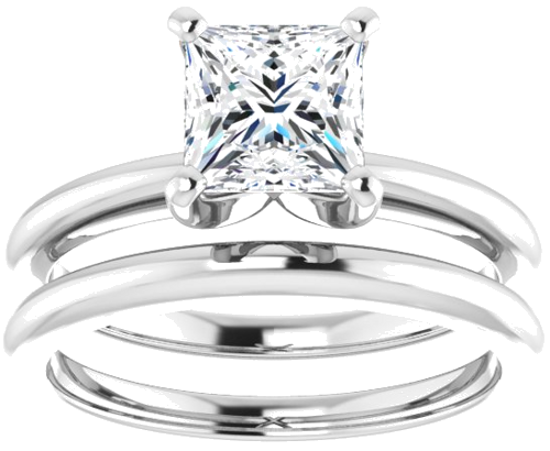 Sužadėtuvių Žiedas „Solitaire“ 950 Platinos Square 6mm (8)