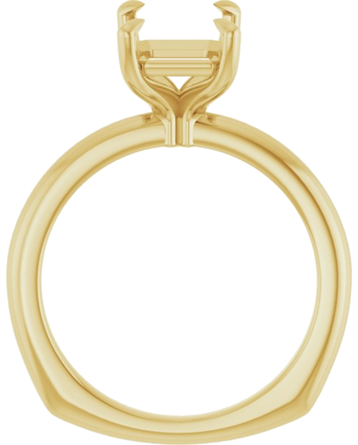 Sužadėtuvių Žiedas „Claw-Prong Euro Shank“ 14k yellow gold Emerald 10mm x 7mm (2)