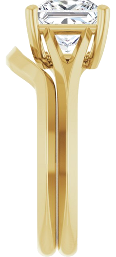 Sužadėtuvių Žiedas „Solitaire Split Shank“ 10k yellow gold Square 7mm (9)