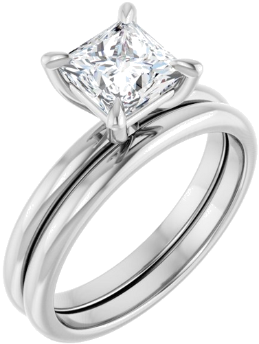 Sužadėtuvių Žiedas „Solitaire“ 950 Platinos Square 6mm (6)