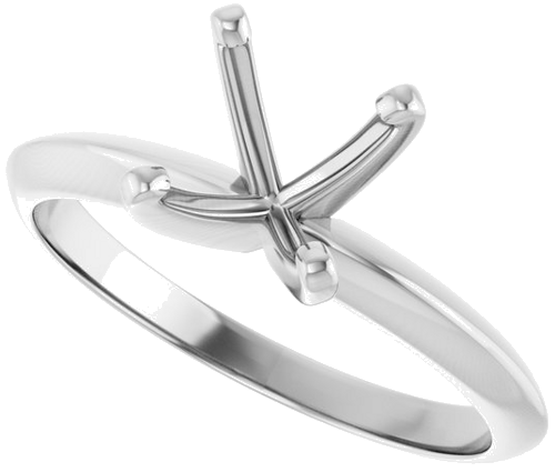 Platinum 7.3-7.7 mm Round 4-Prong Light Solitaire Ring Mounting (5)