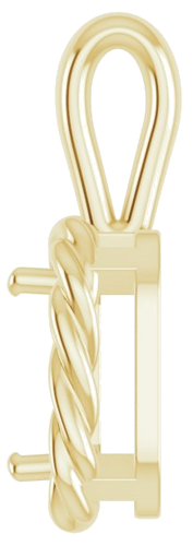 Pakabukas „Rope“ 585 Geltonojo Aukso Emerald 6mm x 4mm (3)