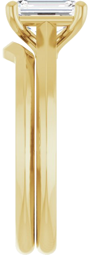 Sužadėtuvių Žiedas „Solitaire“ 585 Geltonojo Aukso Emerald 7mm x 5mm (9)