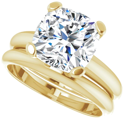 Sužadėtuvių Žiedas „Solitaire“ 14k yellow gold Cushion 9mm (10)