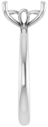 14K White 8x6 mm Emerald Solitaire Engagement Ring Mounting (4)