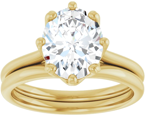 Sužadėtuvių Žiedas „Solitaire“ 14k yellow gold Oval 10mm x 8mm (8)