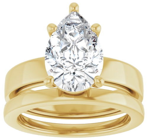 Sužadėtuvių Žiedas 14k yellow gold Pear 12mm x 8mm (8)