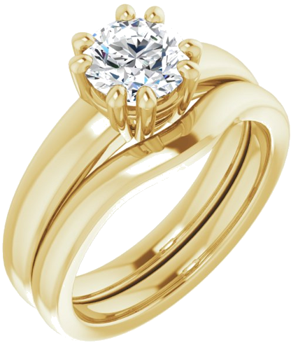 Sužadėtuvių Žiedas „Split-Prong Solitaire“ 14k yellow gold Round 6.5mm (6)