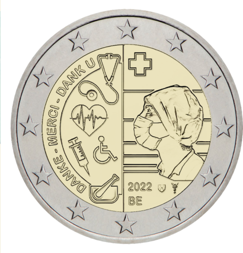 2022 Бельгия Медицина монета 2 евро Proof в футляре (2)