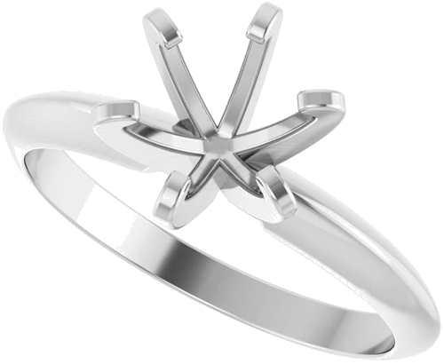 Sužadėtuvių Žiedas „Solitaire“ 585 Baltojo Aukso Round 6.4mm (5)