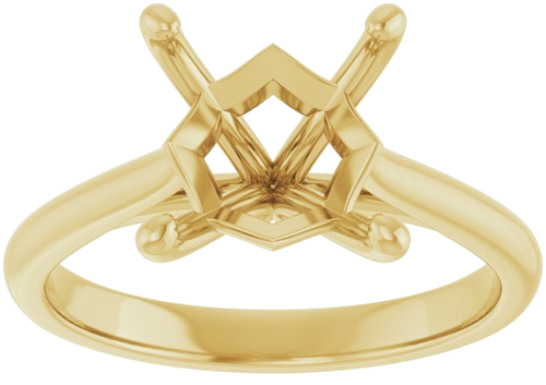 Sužadėtuvių Žiedas „Solitaire“ 14k yellow gold Square 7.5mm (3)