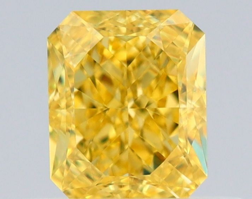 0.5 carat Fancy Vivid Yellow-VVS1 Natūralus Radiant Deimantas (1)