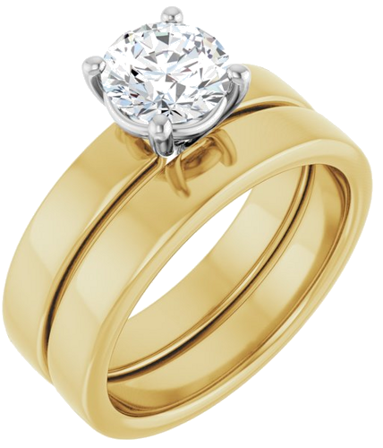 Sužadėtuvių Žiedas „Solitaire“ 14k yellow/white gold Round 6.5mm (6)