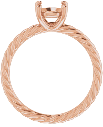 Sužadėtuvių Žiedas „Solitaire Rope“ 14k rose gold Oval 8mm x 6mm (2)