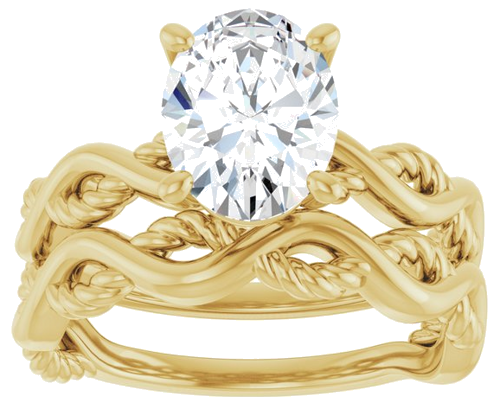 14K Yellow  9x7 mm Oval Solitaire Engagement Ring Mounting (8)