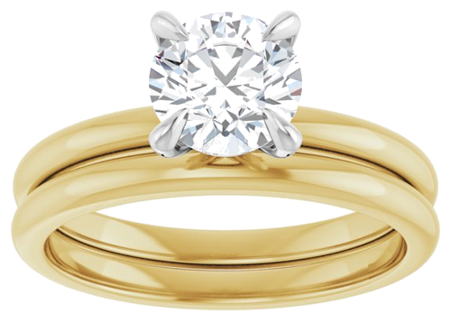Sužadėtuvių Žiedas „Solitaire“ 14k yellow gold & platinum Round 6.5mm (8)